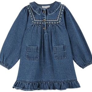 NWT Emile & Ida Denim Embroidered Dress